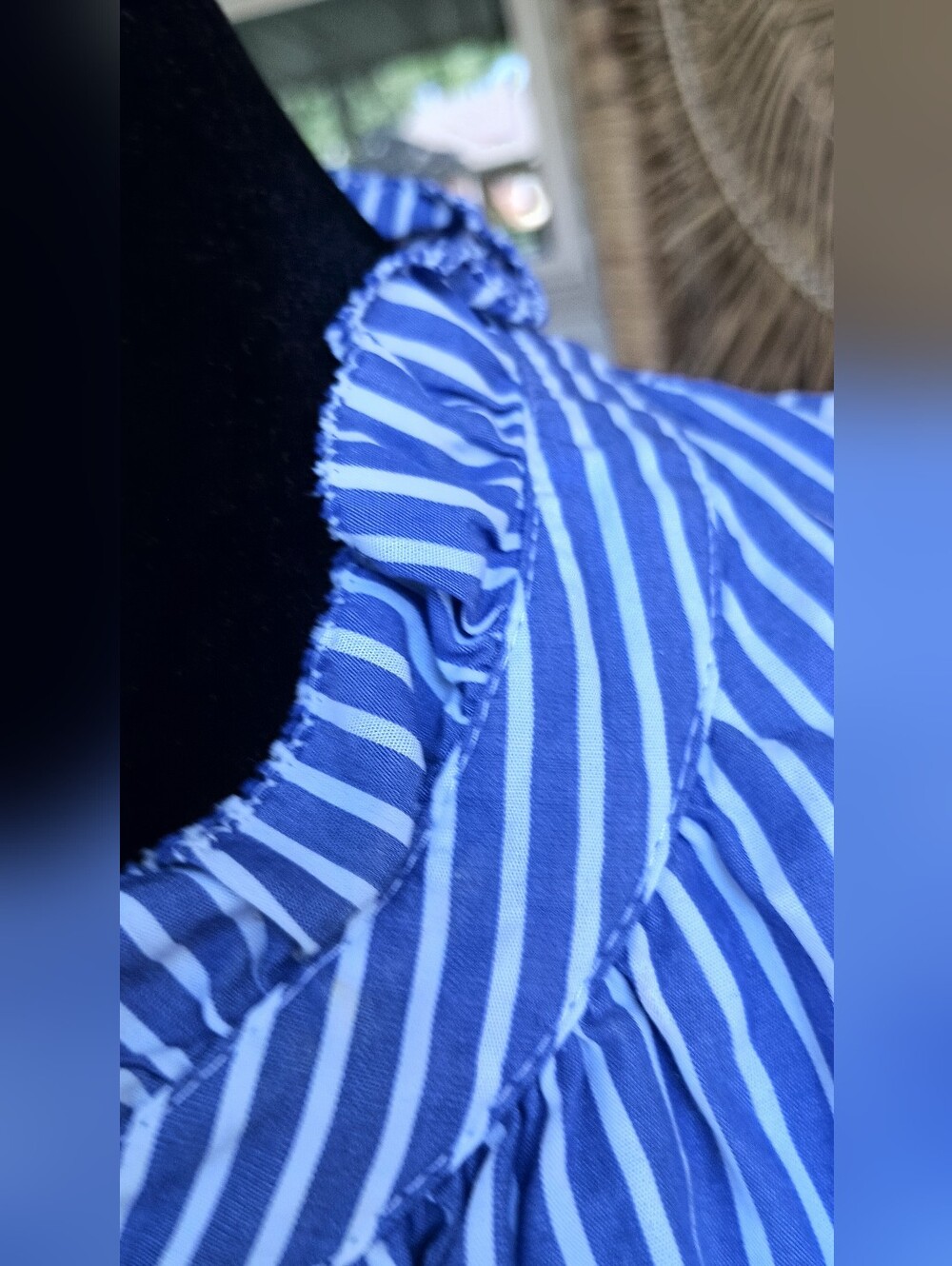 Jcrew Women's Blue/White Striped Tiered Sundress 100% Cotton With Pockets_L - Picture 8 of 9
